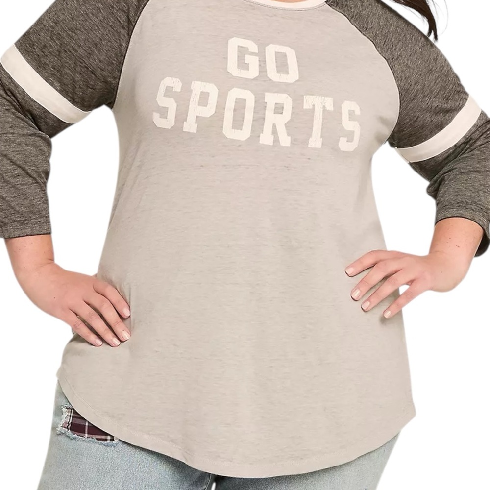 3/4 Sleeve Go Sports Graphic Tee